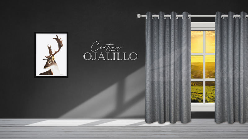 Cortinas con ojalillos de aluminio paris gris